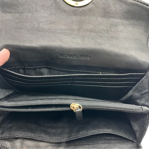 ❌SOLD MICHAEL Michael Kors Fulton Quilted Leather Wallet Black - Picture 9 of 12